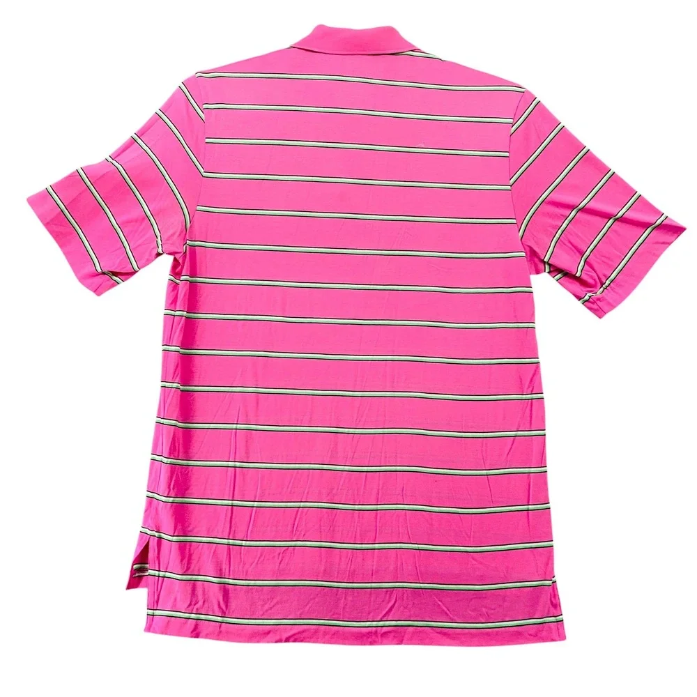 Polo Golf Ralph Lauren Mens Pink Striped Pima Cotton Polo Shirt M - Picture 10 of 10